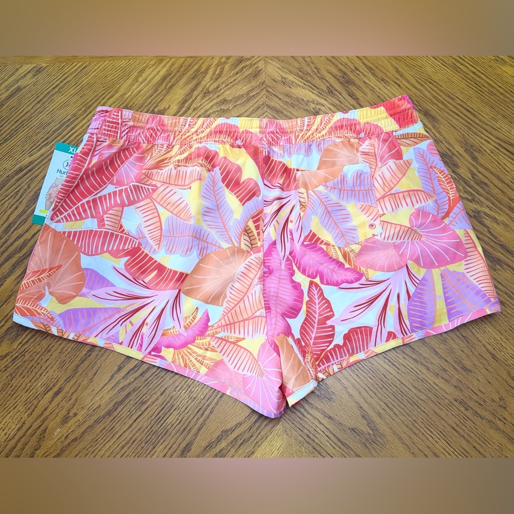 Set of 2 / women's HURLEY UPF 50 Inseam 3 Swim SHORT XL Orange Floral/Blac - Picture 4 of 11